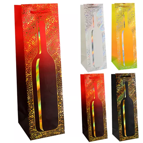 Пакет подарунковий паперовий під пляшку "Bottle" 11*11*38см Stenson R95550