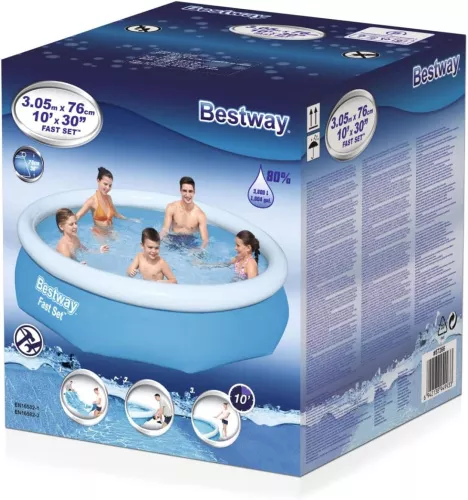 Надувний басейн Bestway 57458 (66*305 см., об'єм: 3200 л., картриджний фільтр-насос 1249 л/год., серія: Fast Set) фото 5