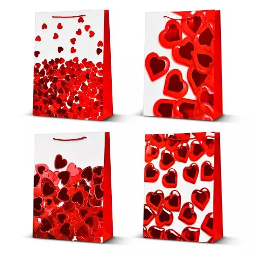 Пакет подарунковий паперовий L "Hearts" 30*41.5*12см Stenson R94885-L