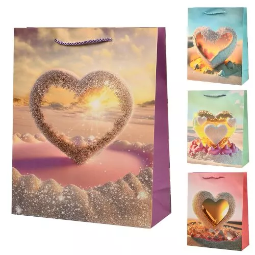 Пакет подарунковий паперовий L "Hearts" 30*41.5*12см Stenson R94939-L