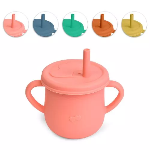 Чашка-поїлка силіконова з соломинкою 11.5*10.5*7.5см Stenson MA-4912