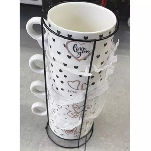 Чашки на підставці "Love" 5пр/наб 250мл Stenson R32777