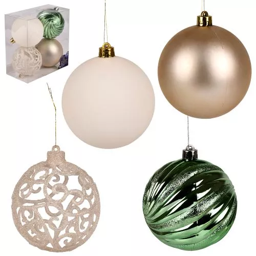 Ялинкові кульки 10см 4шт/уп Stenson 9767