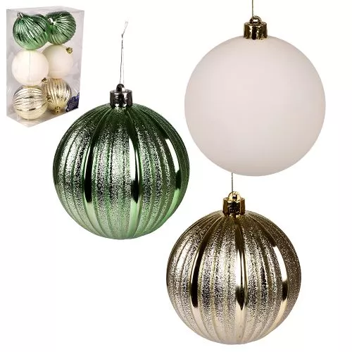 Ялинкові кульки 10см 6шт/уп Stenson 9771