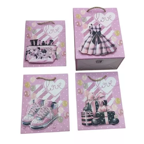 Пакет подарунковий паперовий L "Love 3D" 30*41.5*12см Stenson R98484-L