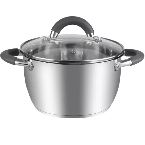 Каструля з кришкою із силікон. накладками інд.дно "Сooker" 3.6л 20*11.5см Stenson (MH-4063-3.6)
