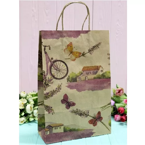 Пакет подарунковий крафт "Lavender" 24*37*10см Stenson 1069K