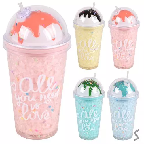 Склянка з кришкою та трубочкою "Topping" 450мл Stenson R100197