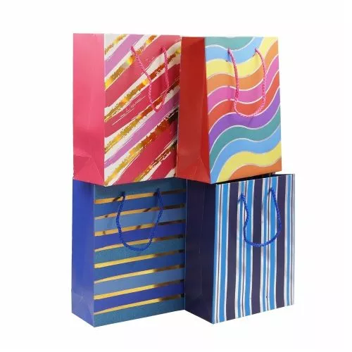 Пакет подарунковий паперовий M "Stripes" 26*32*10см Stenson R33066-M фото 2