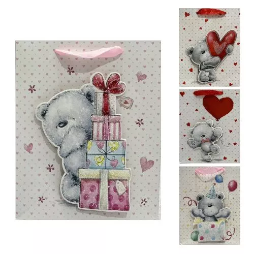 Пакет подарунковий паперовий S "Teddy 3D" 18*23*10см Stenson R96907-S