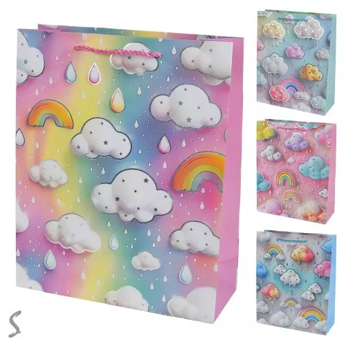 Пакет подарунковий паперовий S "Rainy clouds" 18*23*10см Stenson R40775-S