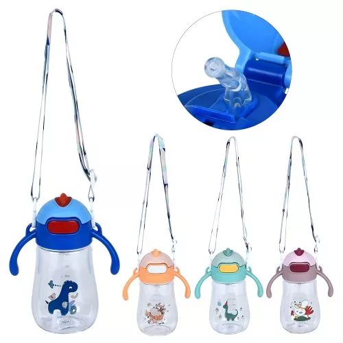 Пляшка-поїлка дитяча з трубочкою/ремінцем 400мл Stenson R99788