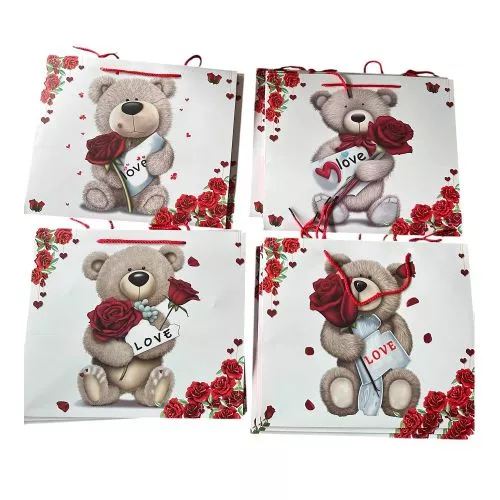 Пакет подарунковий паперовий L "Teddy Love" 31*37*26см Stenson R101614-L