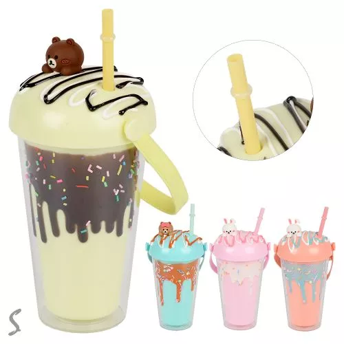 Склянка з кришкою та трубочкою "Sweets" 450мл Stenson R38077