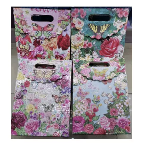 Пакет-сумка подарункова паперова S "Shining flowers" 19*26.5*9см Stenson (YM01038-S)