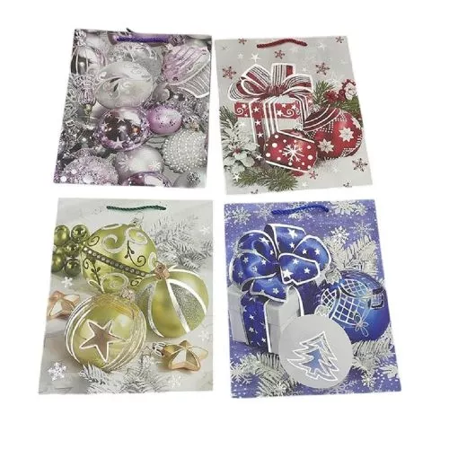 Пакет новорічний паперовий L "Christmas toys" 30*42*12см Stenson R98687-L