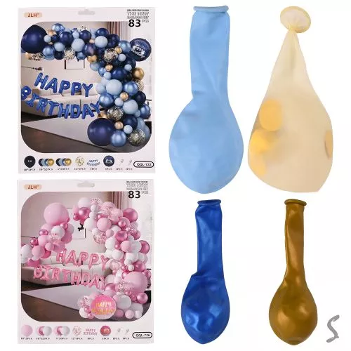 Фотозона з повітряних кульок "Happy Birthday" 83шт/наб Stenson R35135