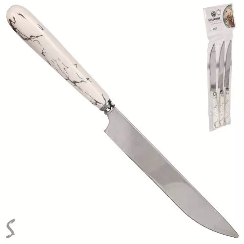 Ніж столовий SS "Marble" 3шт/наб 20см Stenson R89868